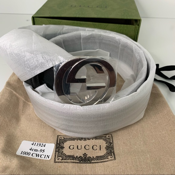 Gucci Signature Leather Belt Black Men’s 95 - Picture 8 of 16